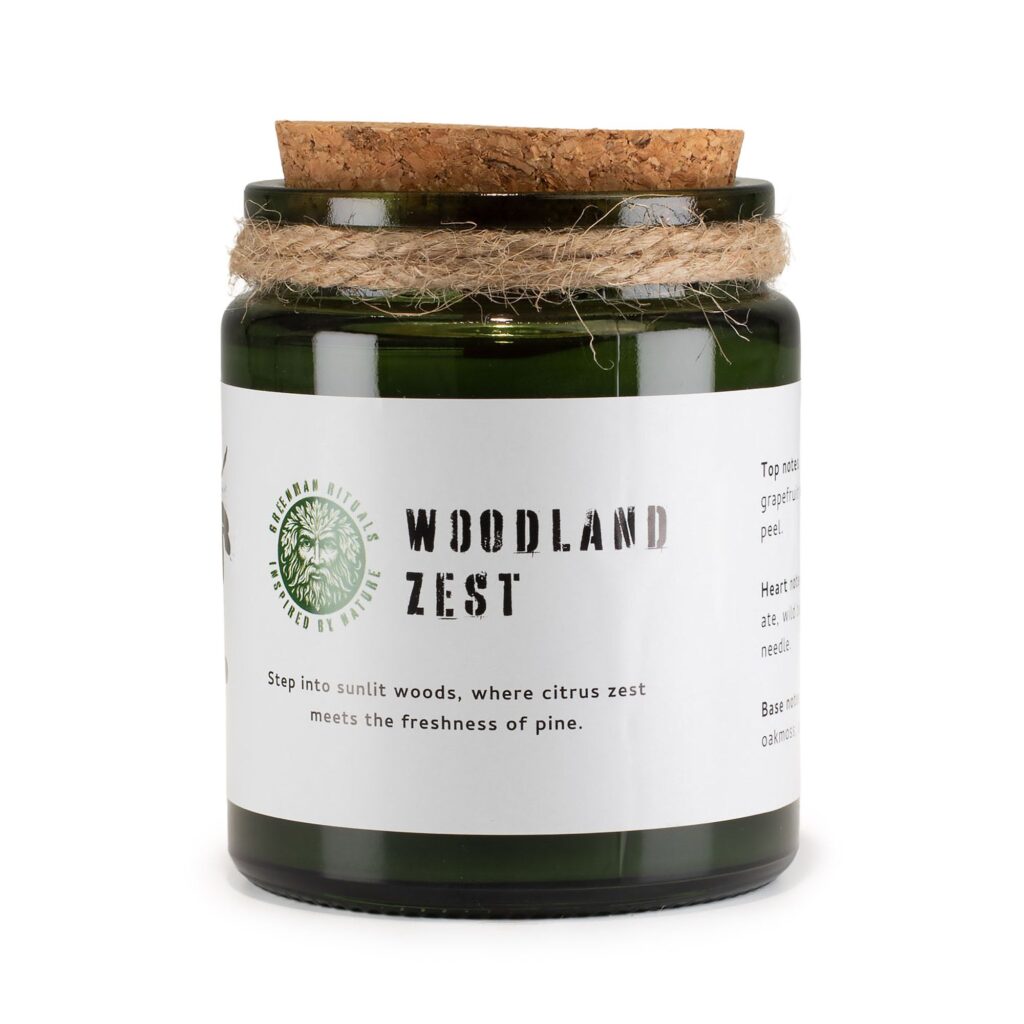 Greenman Woodwick Soy Candle - Woodland Zest